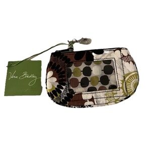 Vera Bradley Zip ID Case Cocoa Moss Retired Pattern New with Tags Key Chain